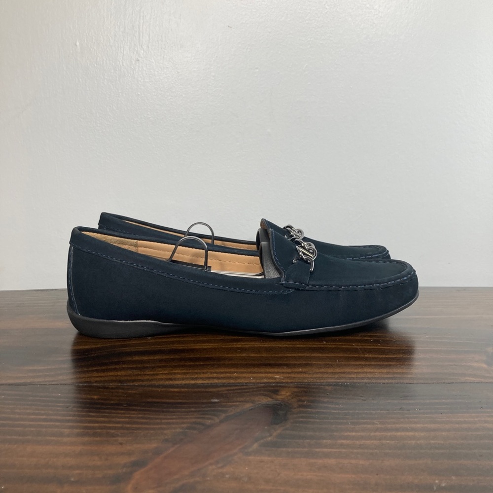 Driver Club USA Colorado Springs Black Leather Slip On Loafers Womens Size 10.5